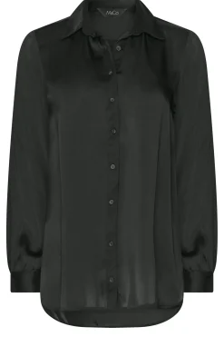M&Co Womens Black Satin Button Through Shirt><noscript><img width=