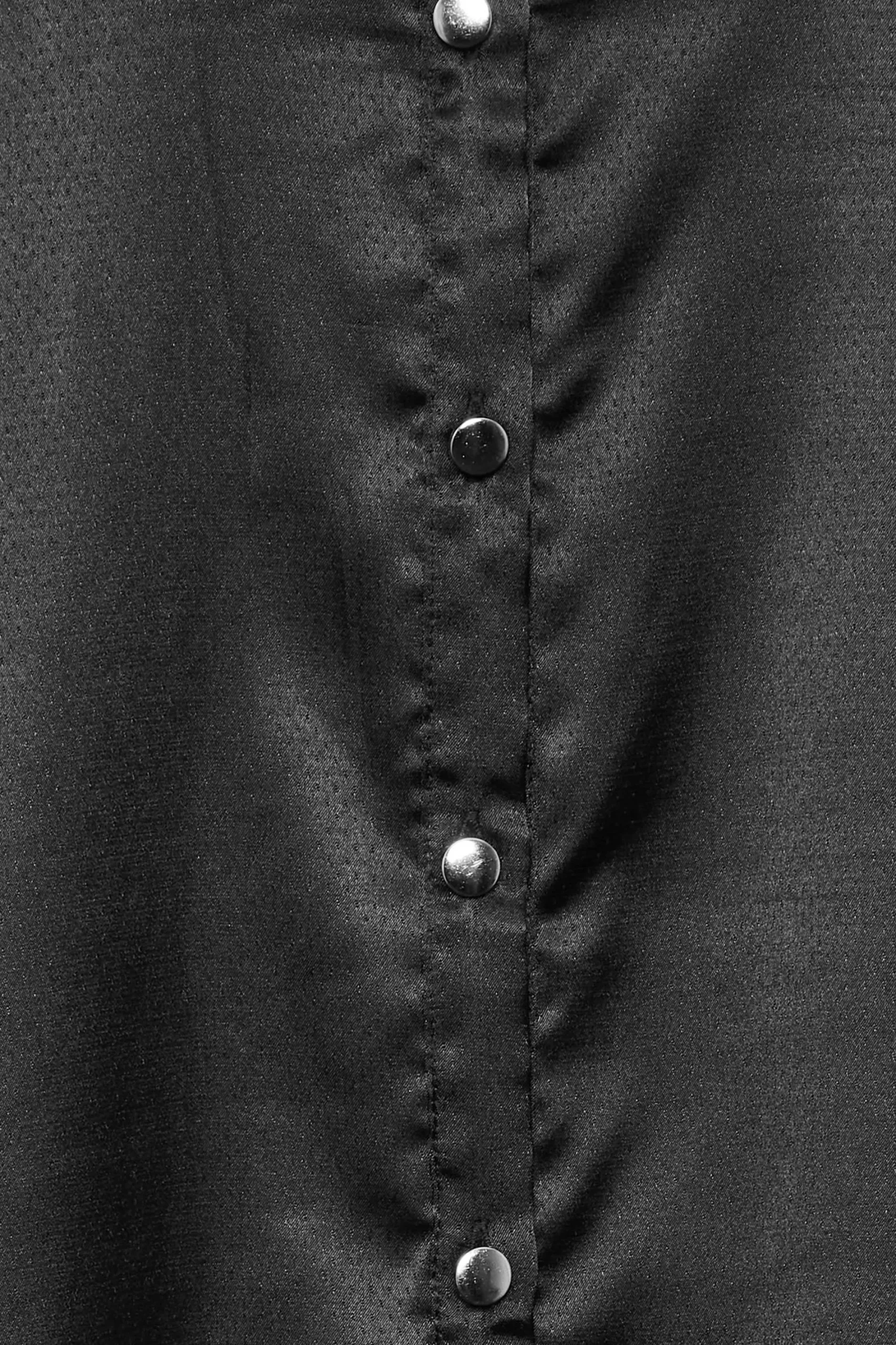 M&Co Womens Black Satin Dipped Hem Shirt>Women Shirts