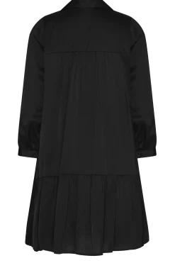 M&Co Womens Black Satin Frill Hem Shirt><noscript><img width=