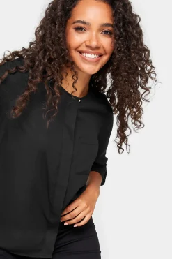 M&Co Womens Black Satin Contrast Panel Shirt><noscript><img width=