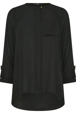 M&Co Womens Black Satin Contrast Panel Shirt><noscript><img width=