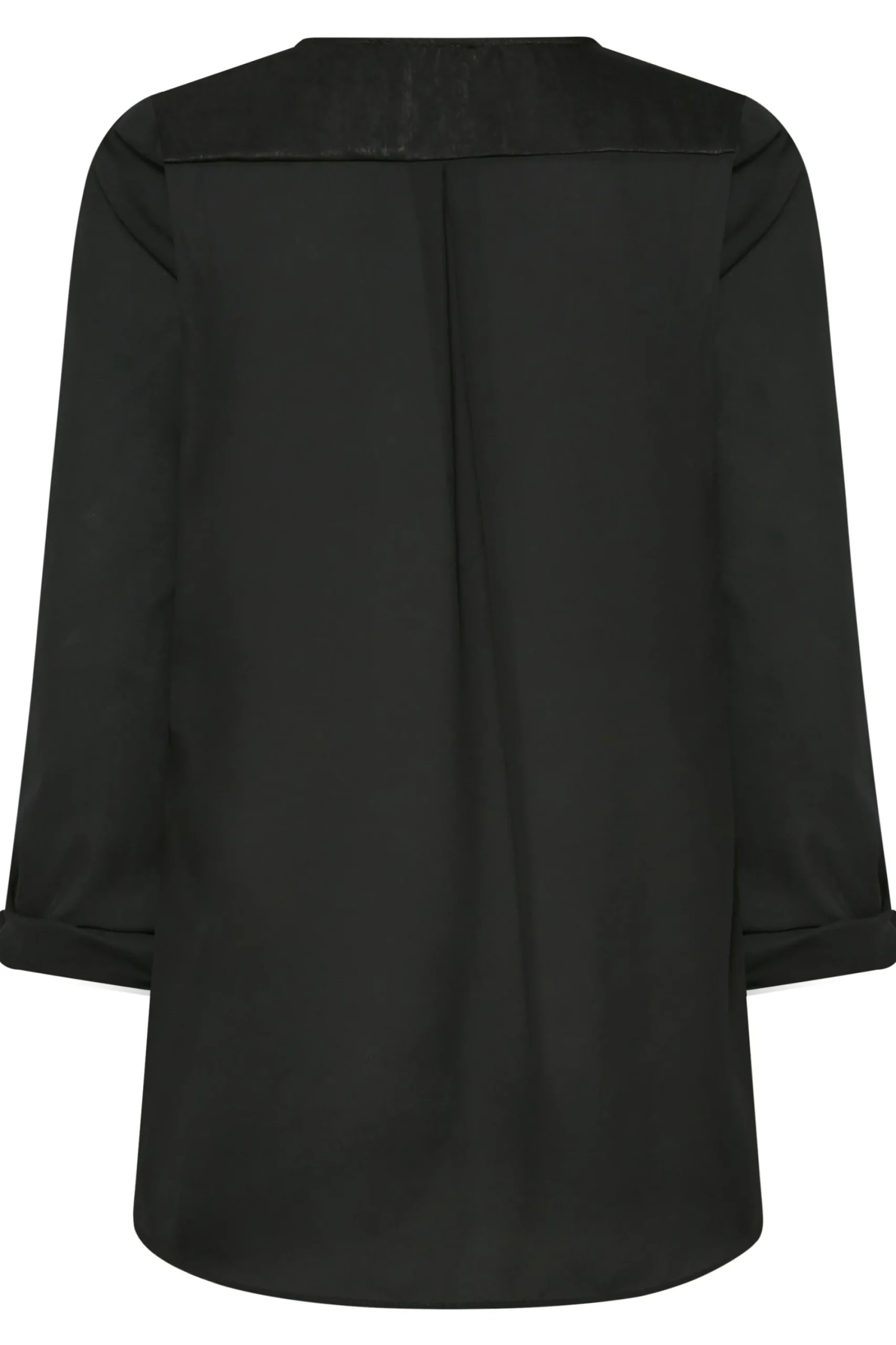 M&Co Womens Black Satin Contrast Panel Shirt>Women Shirts