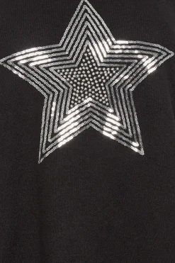 M&Co Womens Black Sequin Star Soft Touch Jumper><noscript><img width=