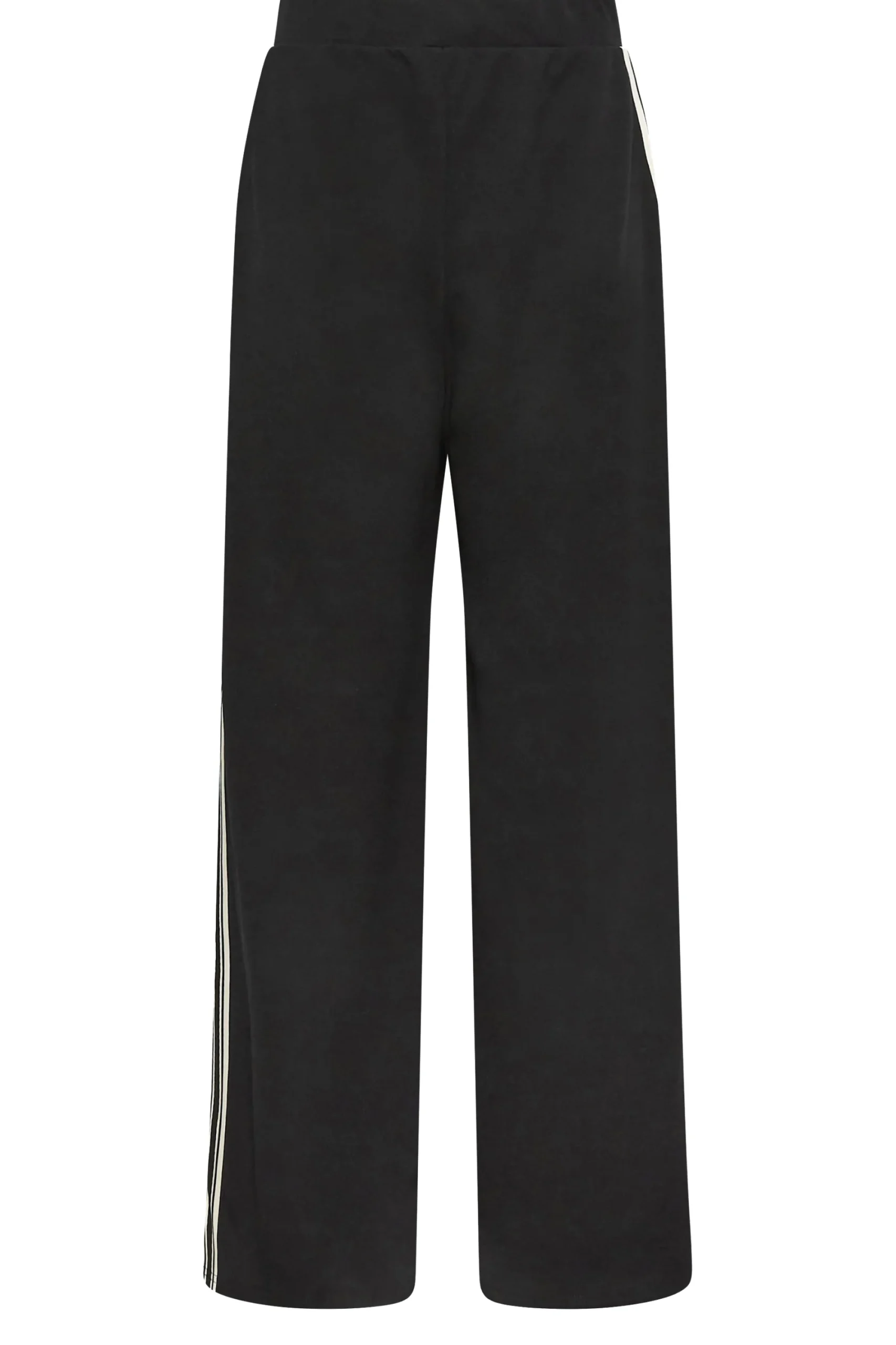 M&Co Womens Black Side Stripe Wide Leg Trousers>Women Wide Leg Trousers