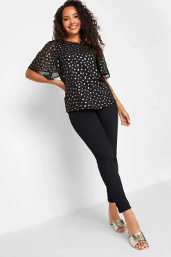 M&Co Womens Black Spot Print Blouse>Women Blouses