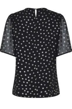 M&Co Womens Black Spot Print Blouse><noscript><img width=