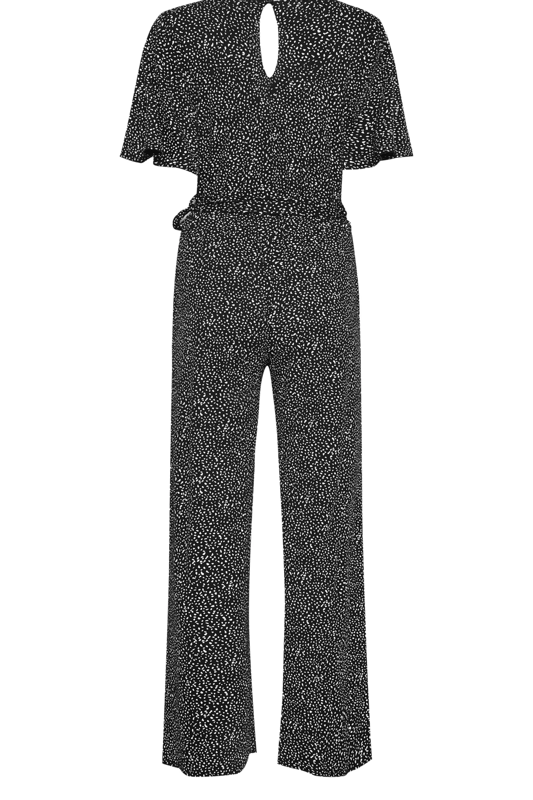 M&Co Womens Black Spot Print Wrap Wide Leg Jumpsuit>Women Maxi Dresses