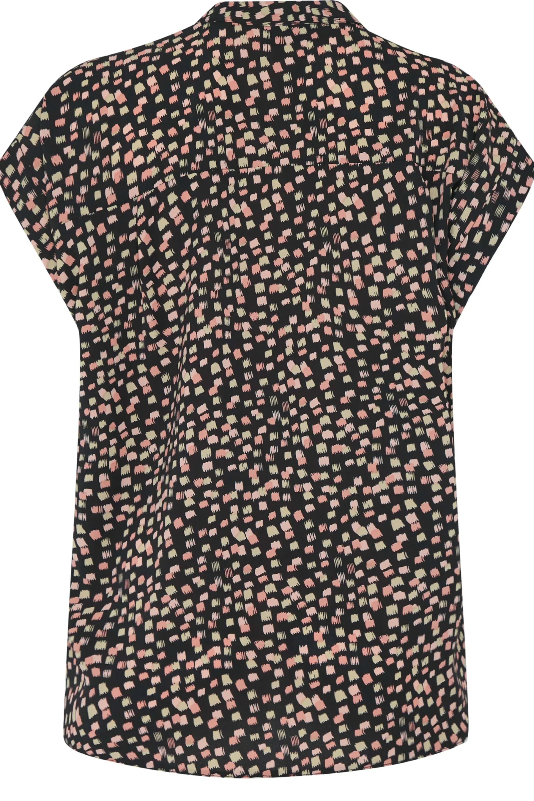 M&Co Womens Black Spot Print V-Neck Blouse>Women Short Sleeve Tops