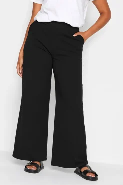 M&Co Womens Black Stretch Scuba Wide Leg Trousers>Women Wide Leg Trousers