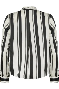 M&Co Womens Black Stripe Print Wrap Front Blouse><noscript><img width=