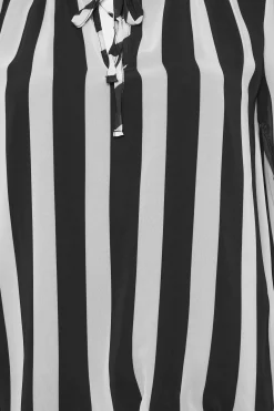 M&Co Womens Black Stripe Tie Neck Blouse><noscript><img width=