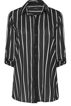 M&Co Womens Black Stripe Long Sleeve Shirt><noscript><img width=