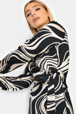 M&Co Womens Black Swirl Print Midi Wrap Dress><noscript><img width=