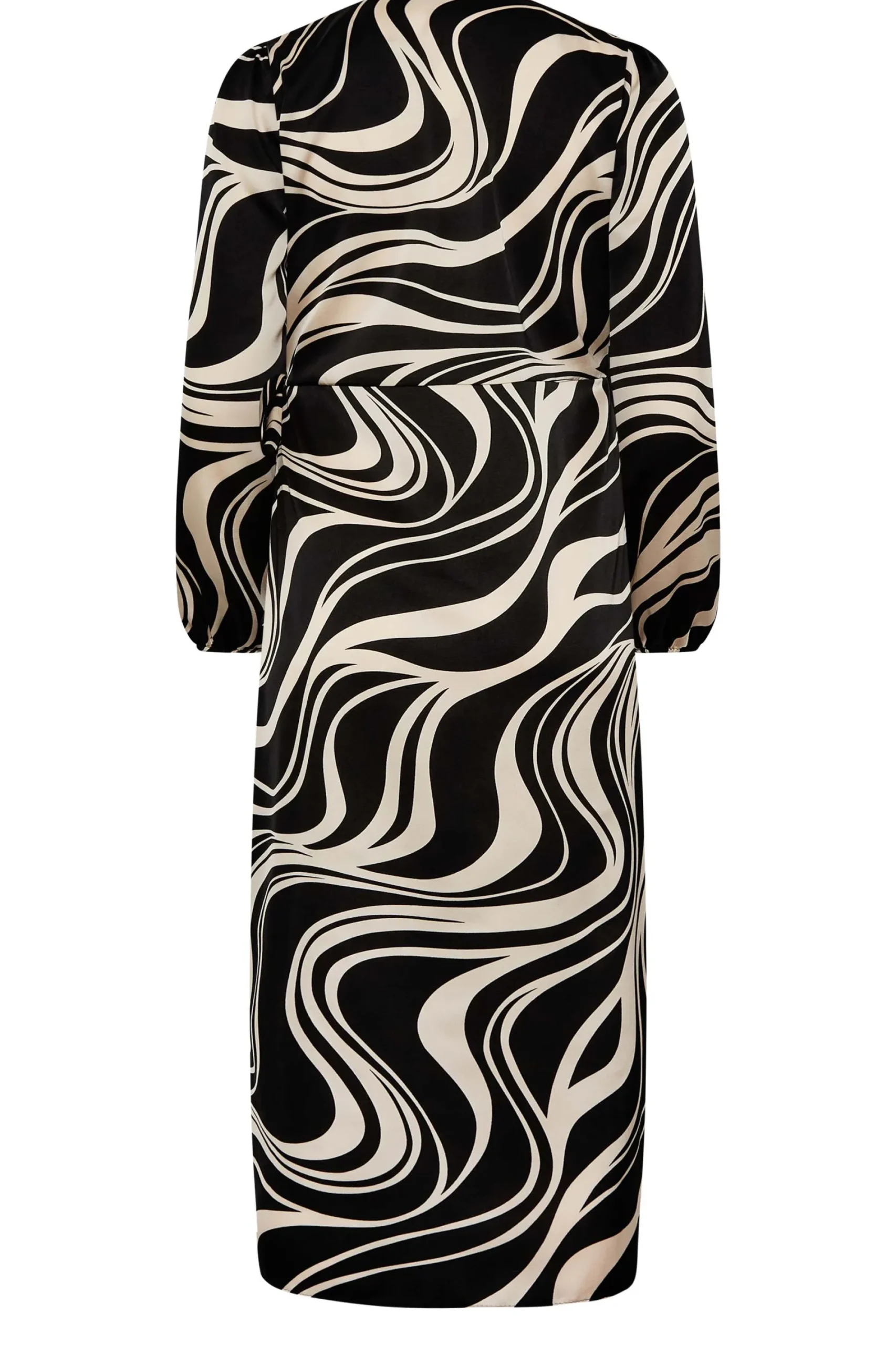 M&Co Womens Black Swirl Print Midi Wrap Dress>Women Wedding Guest Dresses