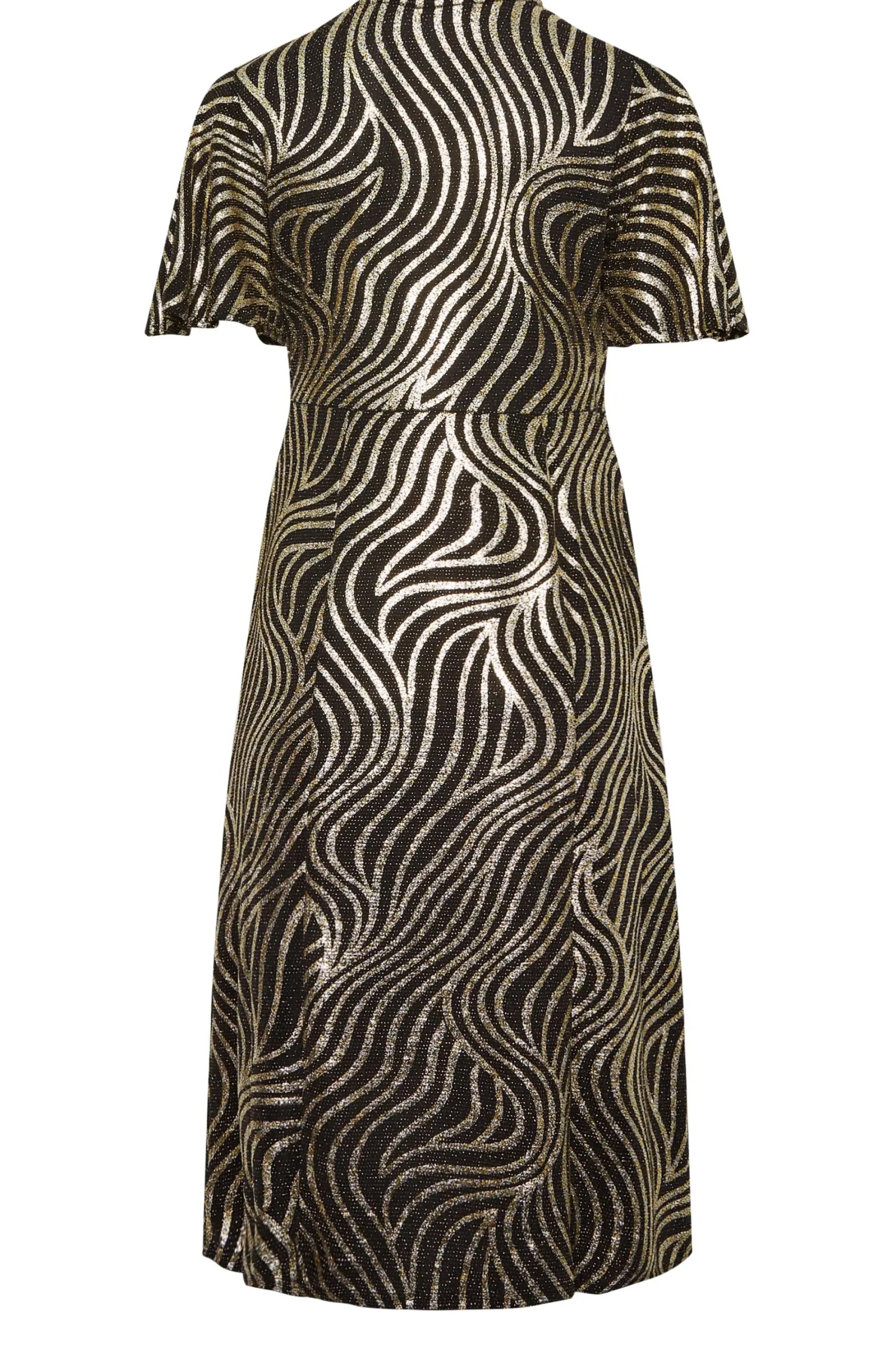 M&Co Womens Black Swirl Print Angel Sleeve Split Hem Midi Dress>Women Wedding Guest Dresses