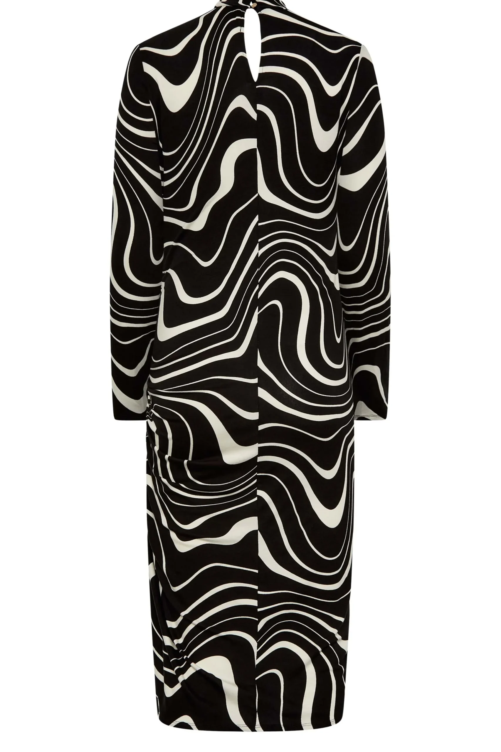 M&Co Womens Black Swirl Ruched Side Midi Dress>Women Midi Dresses