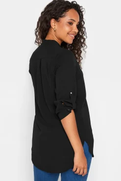 M&Co Womens Black Tab Sleeve Blouse><noscript><img width=