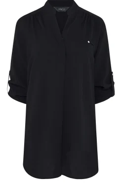 M&Co Womens Black Tab Sleeve Blouse><noscript><img width=
