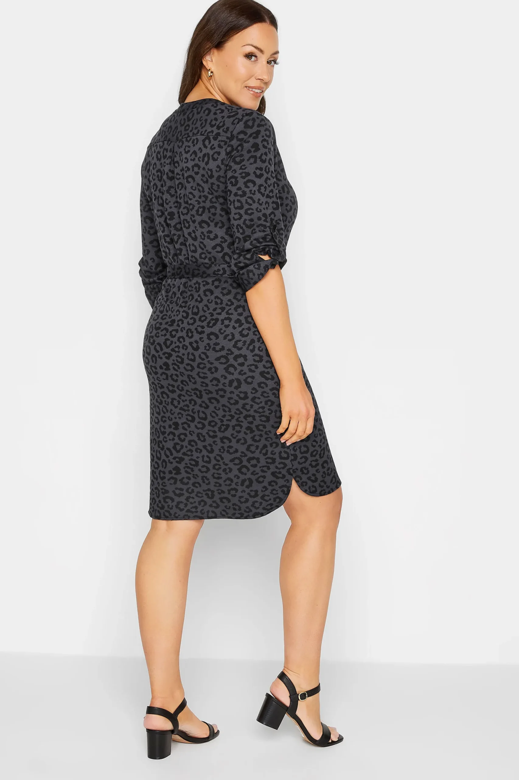 M&Co Womens Black Tie Detail Tunic Dress>Women Shirt Dresses