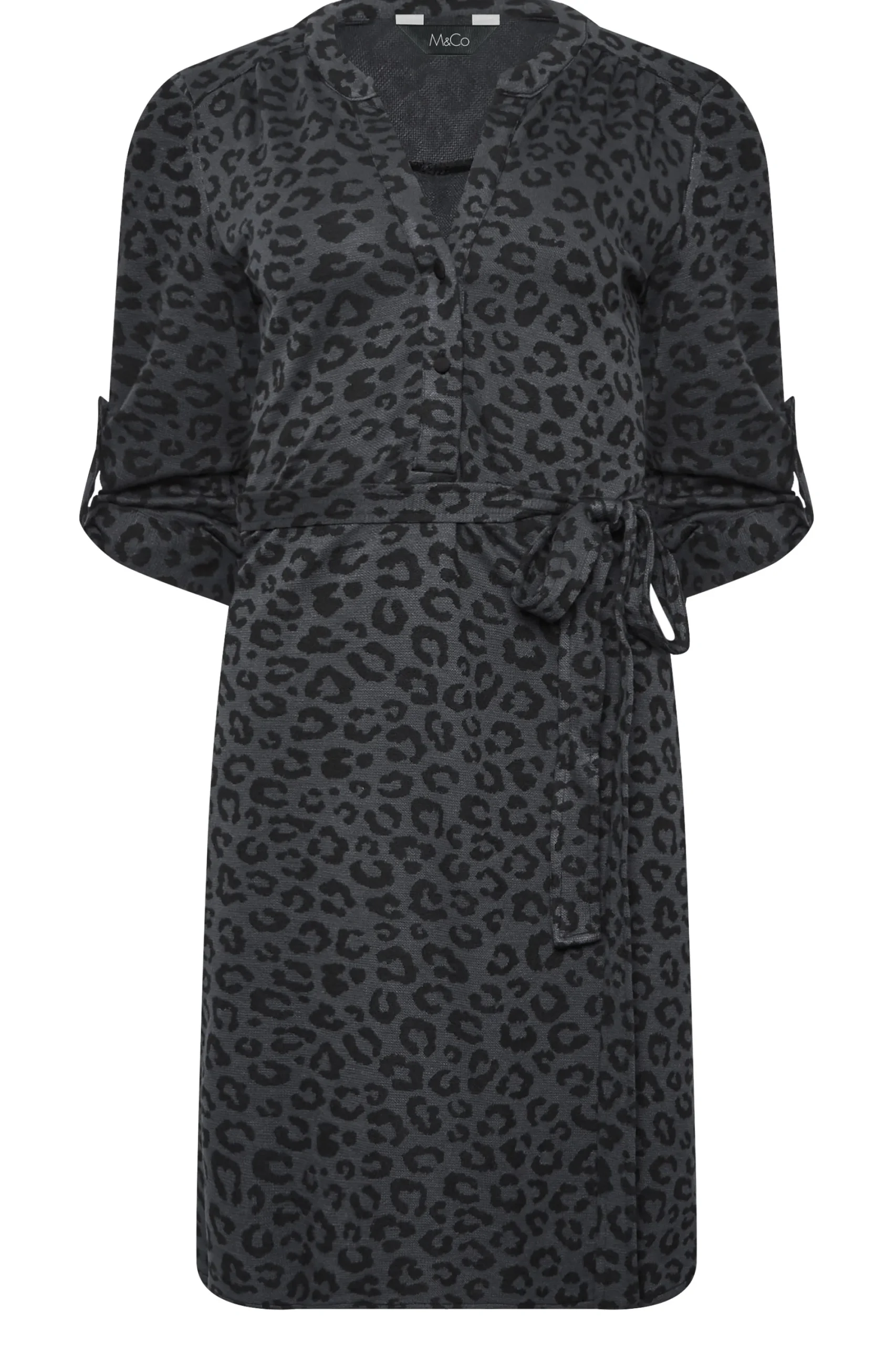 M&Co Womens Black Tie Detail Tunic Dress>Women Shirt Dresses