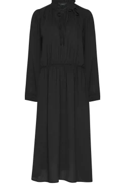 M&Co Womens Black Tie Neck Elasticated Waist Dress><noscript><img width=