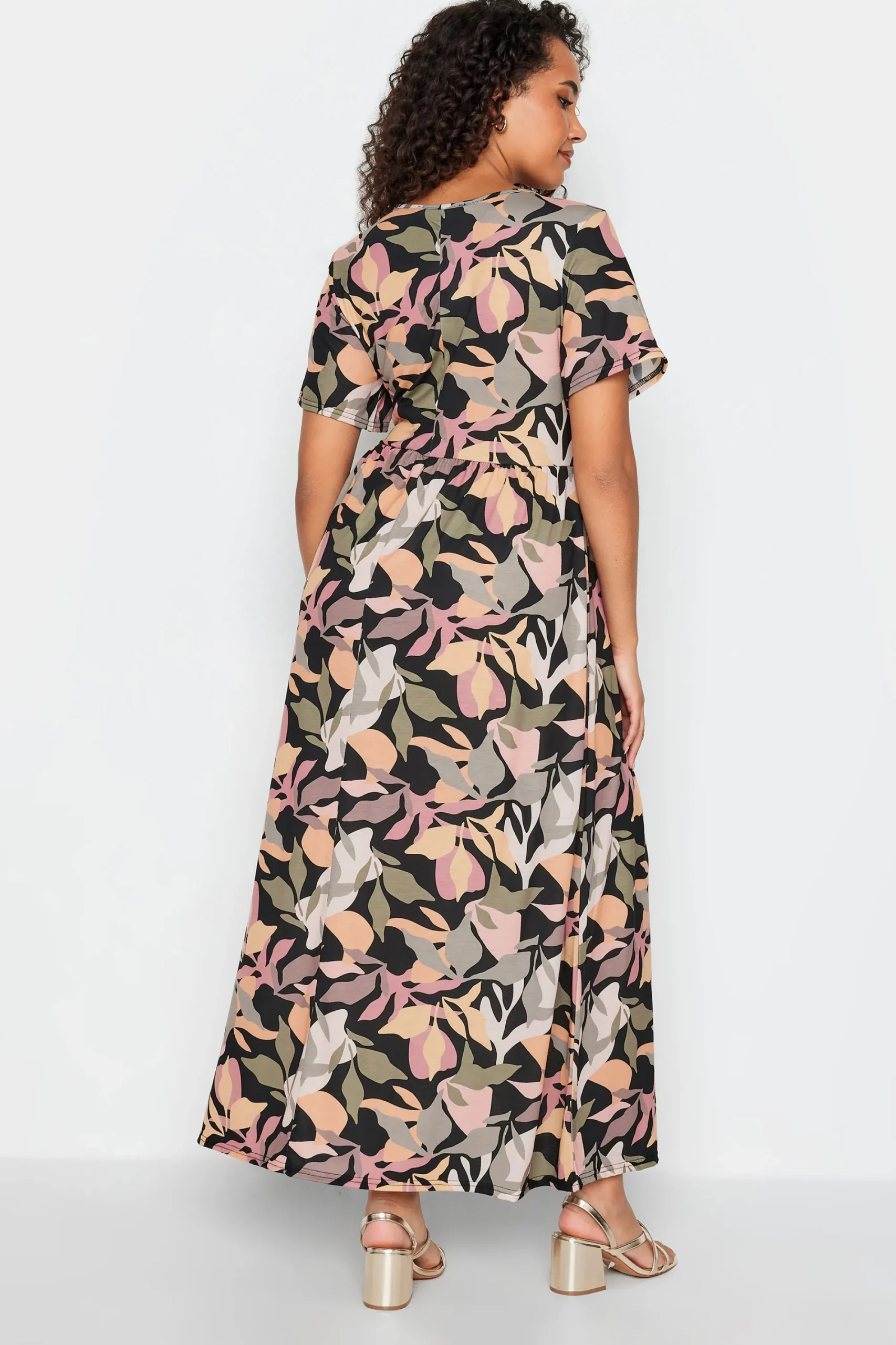 M&Co Womens Black Tropical Print Maxi Dress>Women Maxi Dresses