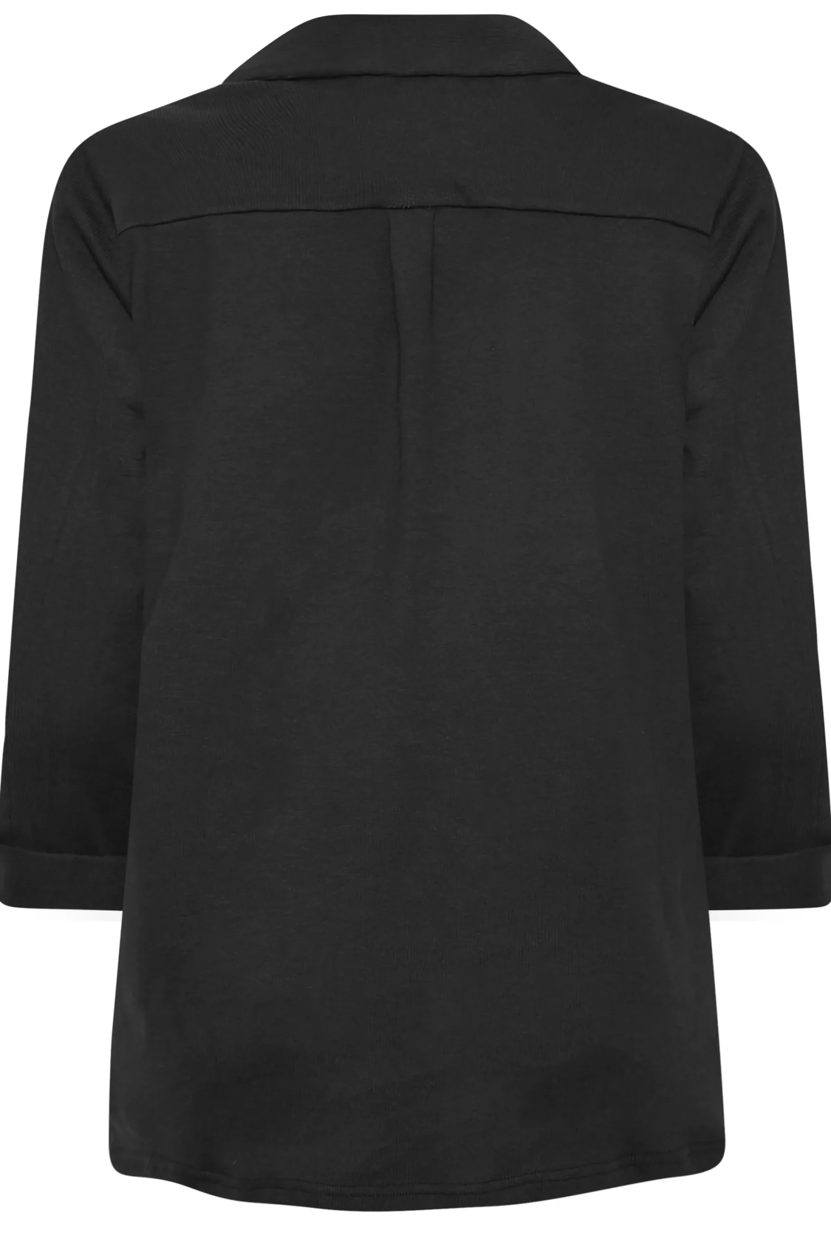 M&Co Womens Black V-Neck Half Placket Shirt>Women Shirts