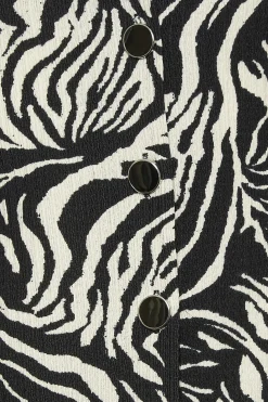 M&Co Womens Black Zebra Print Button Through Midaxi Dress><noscript><img width=