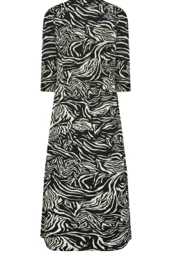 M&Co Womens Black Zebra Print Button Through Midaxi Dress><noscript><img width=
