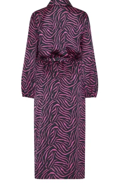 M&Co Womens Black Zebra Print Tie Belt Wrap Dress><noscript><img width=