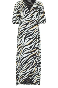 M&Co Womens Black Zebra Print Wrap Dress><noscript><img width=