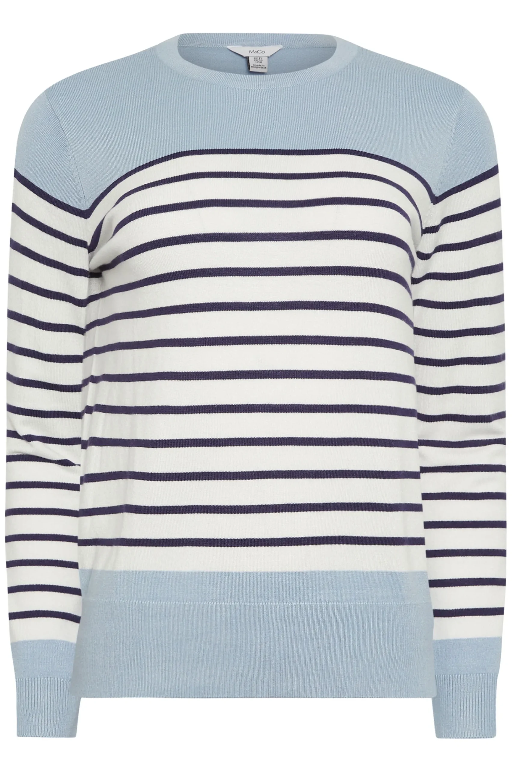 M&Co Womens Blue & White Stripe Jumper>Women Jumpers