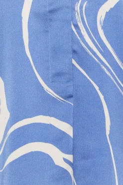M&Co Womens Blue Abstract Print 3/4 Sleeve Blouse><noscript><img width=