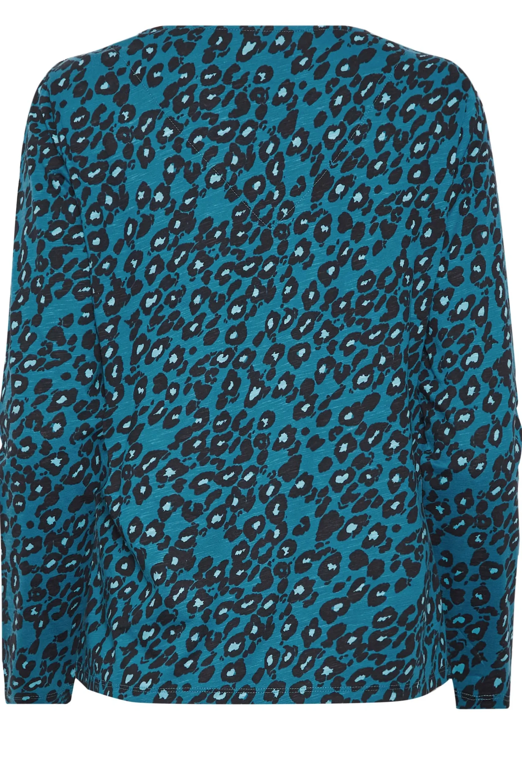 M&Co Womens Blue Animal Print Notch Neck Cotton T-Shirt>Women T-Shirts