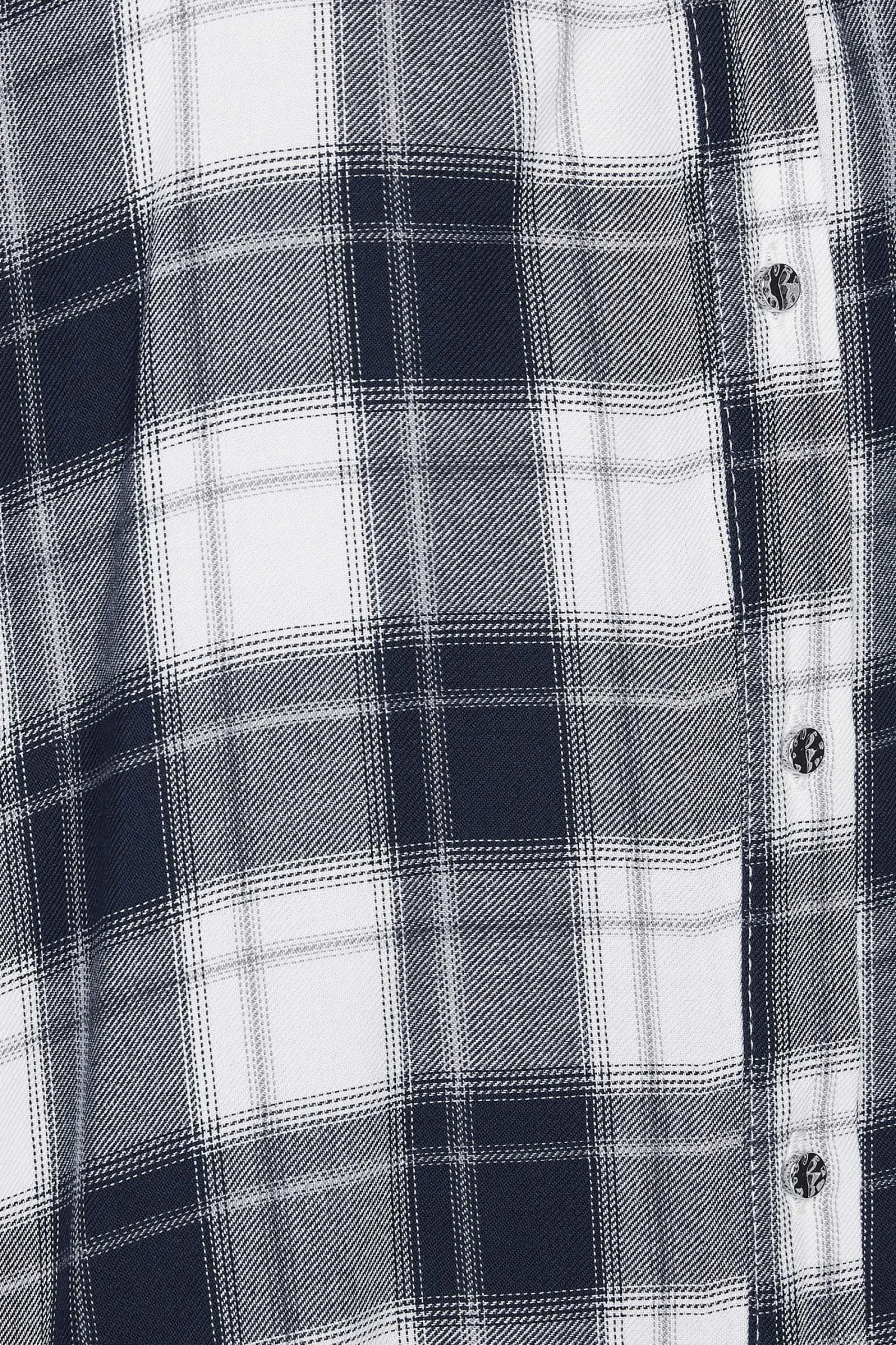 M&Co Womens Blue Check Print Shirt>Women Short Sleeve Tops