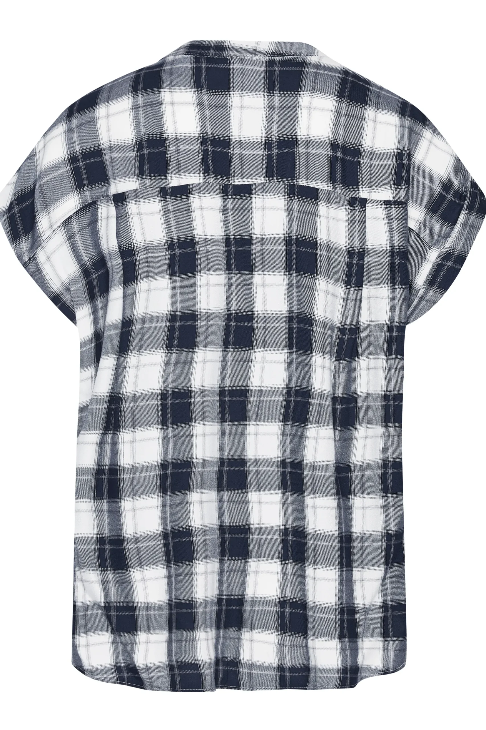 M&Co Womens Blue Check Print Shirt>Women Short Sleeve Tops