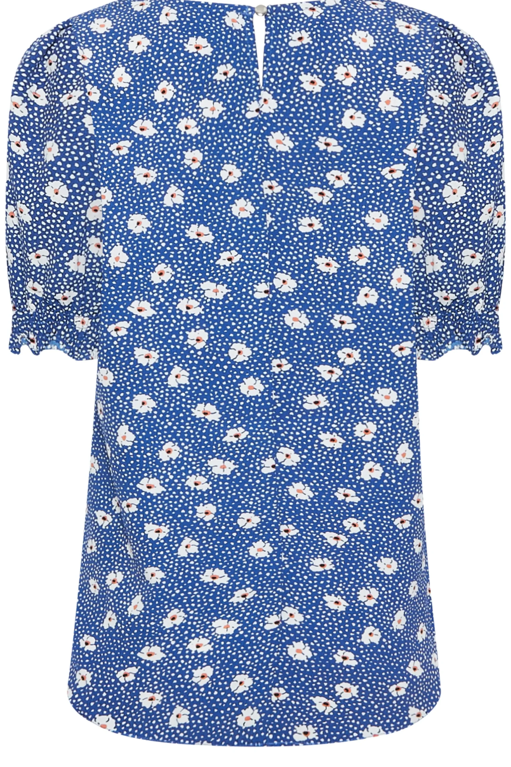 M&Co Womens Blue Daisy Print Blouse>Women Short Sleeve Tops