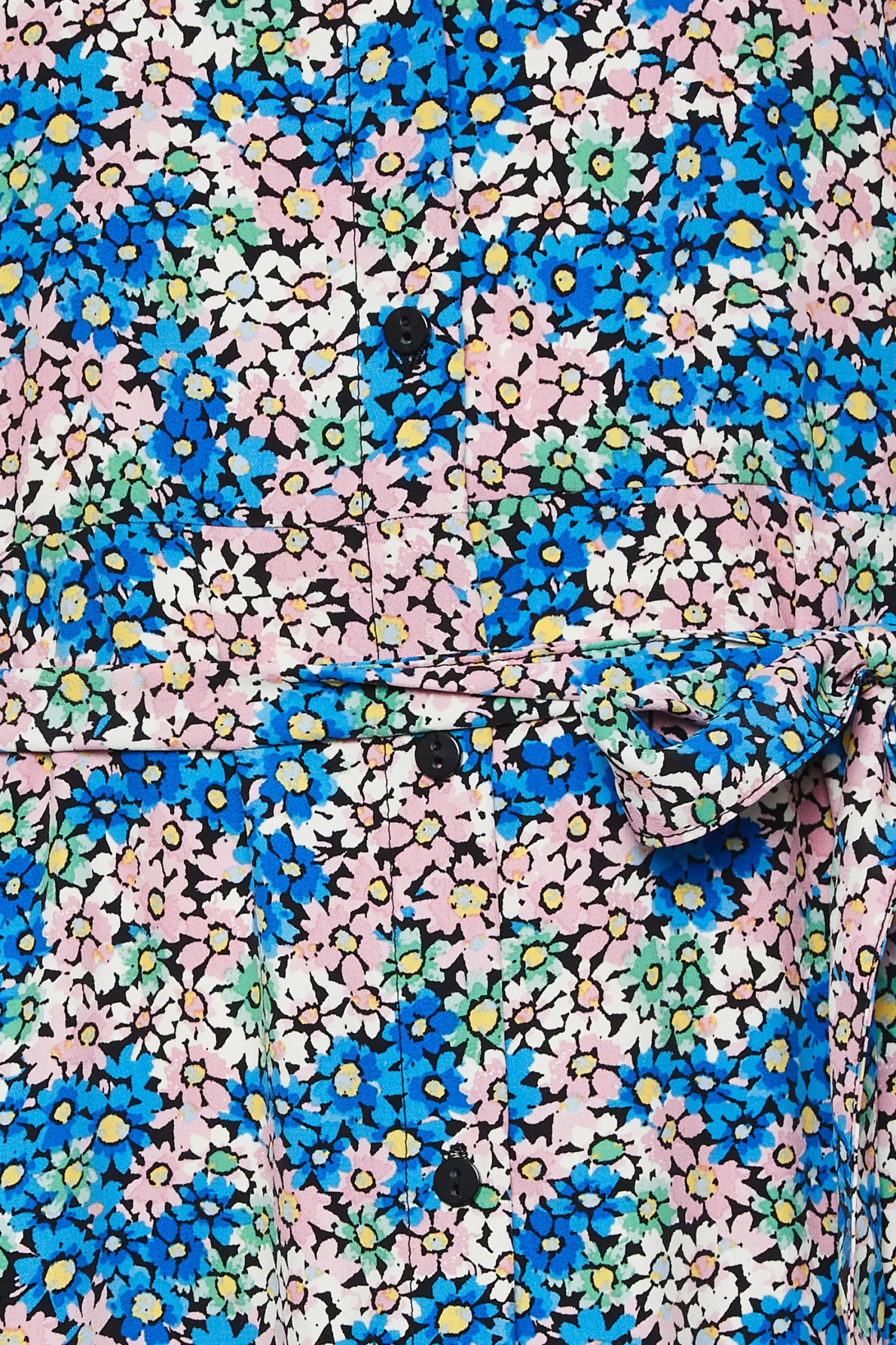 M&Co Womens Blue Ditsy Floral Tie Belt Dress>Women Shirt Dresses