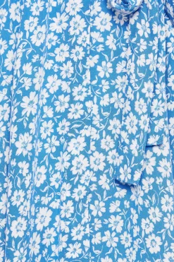M&Co Womens Blue Floral Print Maxi Shirt Dress><noscript><img width=