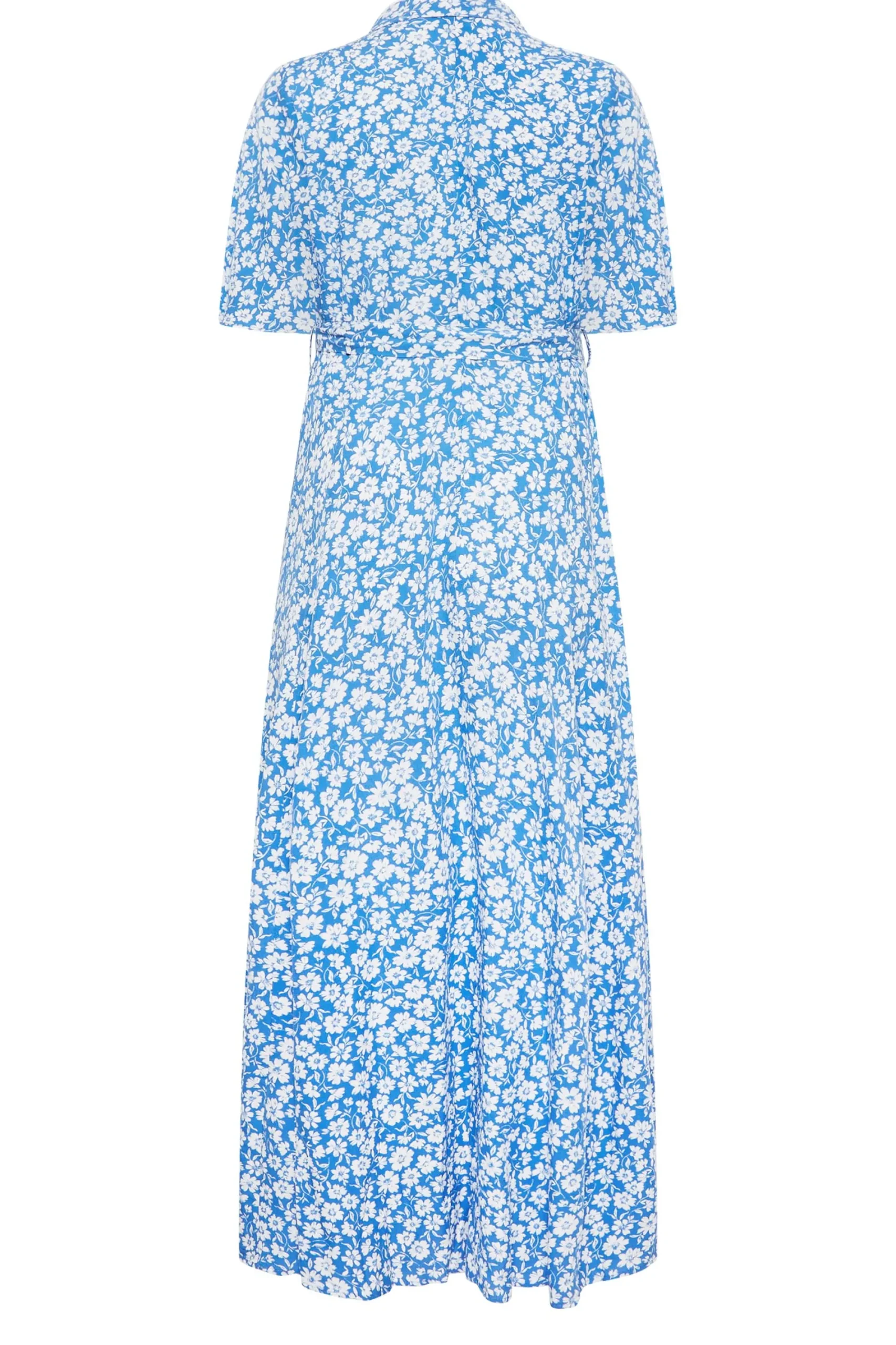 M&Co Womens Blue Floral Print Maxi Shirt Dress>Women Shirt Dresses