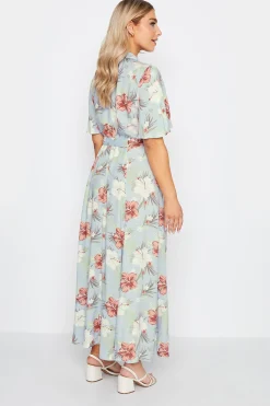 M&Co Womens Blue Floral Print Shirt Dress><noscript><img width=
