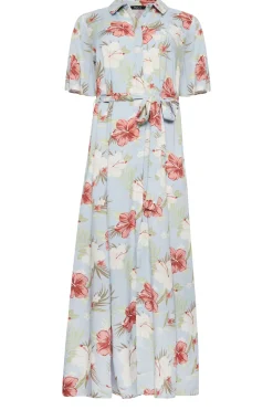 M&Co Womens Blue Floral Print Shirt Dress><noscript><img width=