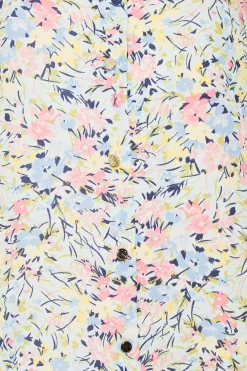 M&Co Womens Blue Floral Print Frill Sleeve Blouse><noscript><img width=