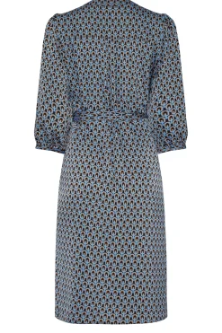 M&Co Womens Blue Geometric Print Tunic Dress><noscript><img width=