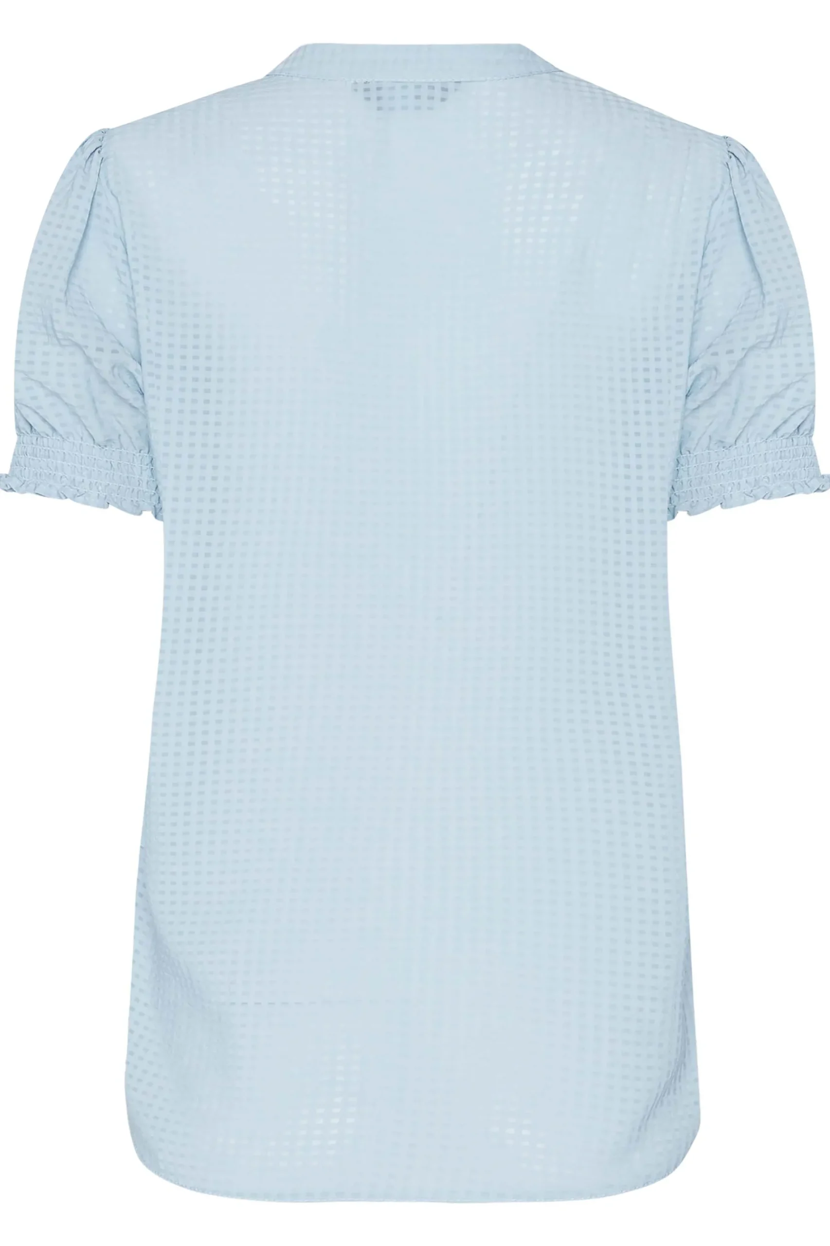 M&Co Womens Blue Gingham Frill Front Blouse>Women Short Sleeve Tops