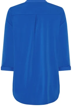 M&Co Womens Blue Half Placket Blouse><noscript><img width=