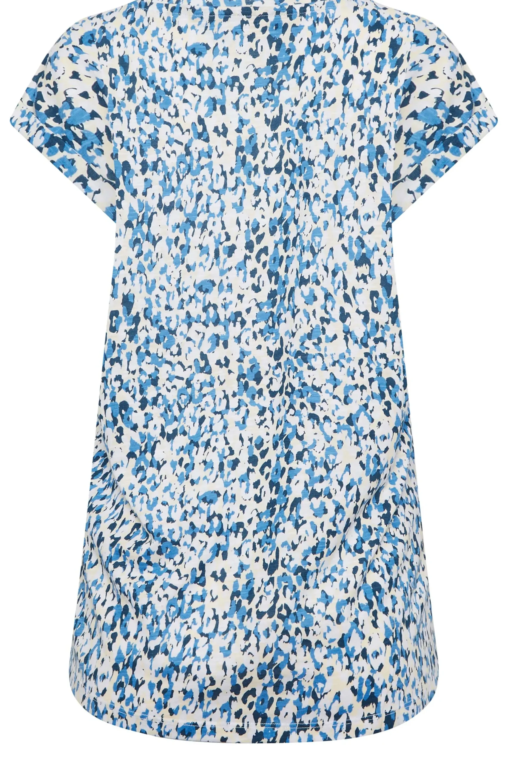 M&Co Womens Blue Leopard Print Short Sleeve Cotton Blend Top>Women T-Shirts