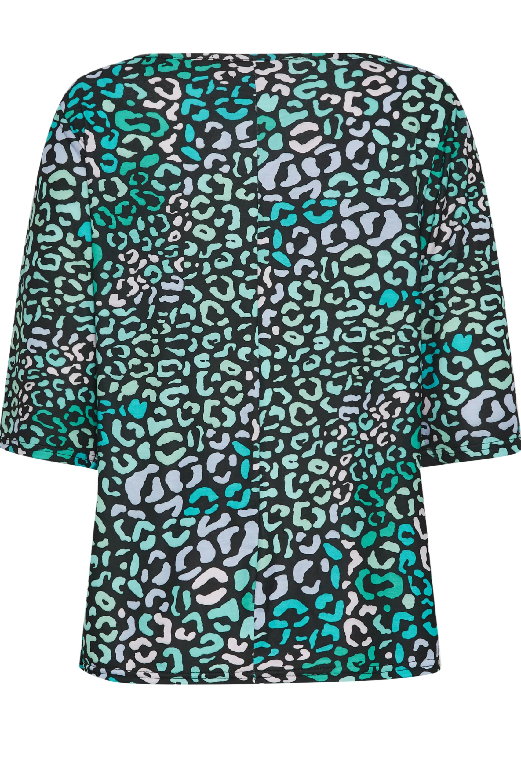 M&Co Womens Blue Leopard Print Tie Front Top>Women Long Sleeve Tops
