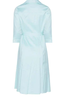 M&Co Womens Blue Tie Waist Cotton Shirt Dress><noscript><img width=
