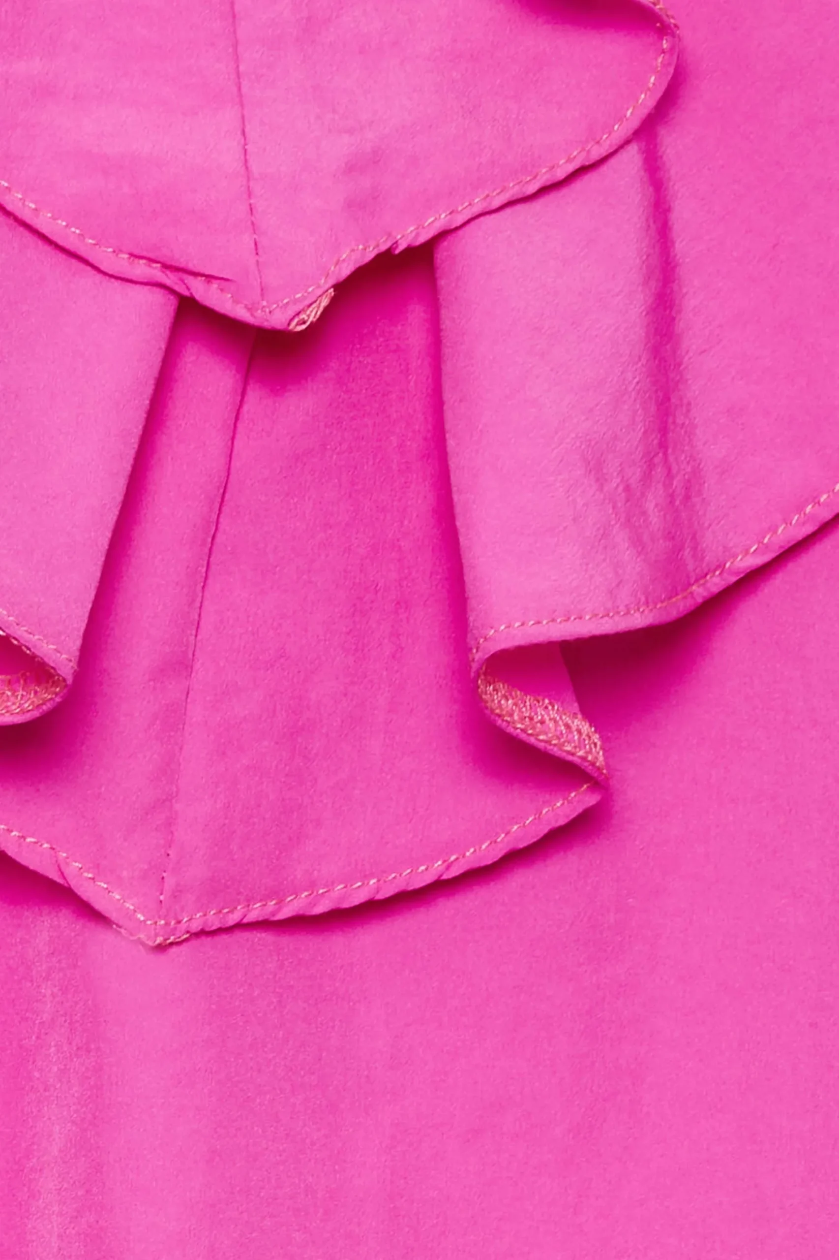 M&Co Womens Bright Pink Frill Front Blouse>Women Short Sleeve Tops